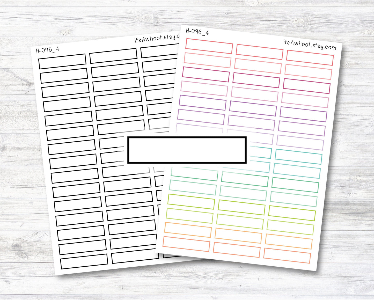 Small Blank Solid Line Box Label - .4", Box Label Planner Sticker - SOLID (H096_4)