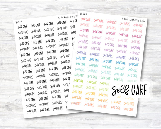 Self Care Mixed Script Stickers, Self Care Mixed Script Planner Stickers (B264)