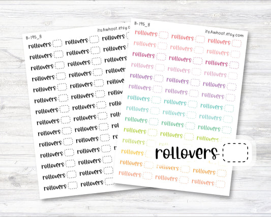 Rollovers Stickers, Rollovers Script Planner Stickers, Rollover Points Stickers (B195_8)