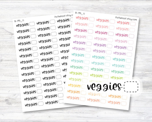 Veggies Stickers, Veggies Script Planner Stickers (B195_11)