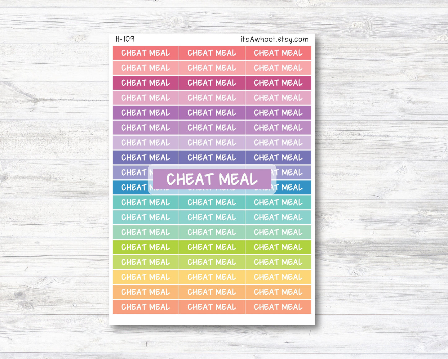 CHEAT MEAL Header Label Sticker - Skinny Planner Sticker (H109)