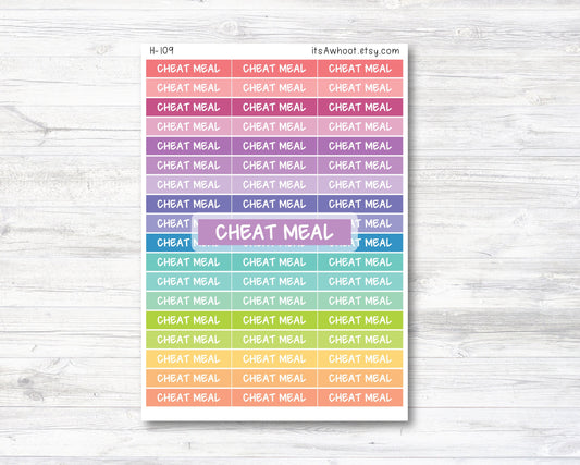 CHEAT MEAL Header Label Sticker - Skinny Planner Sticker (H109)