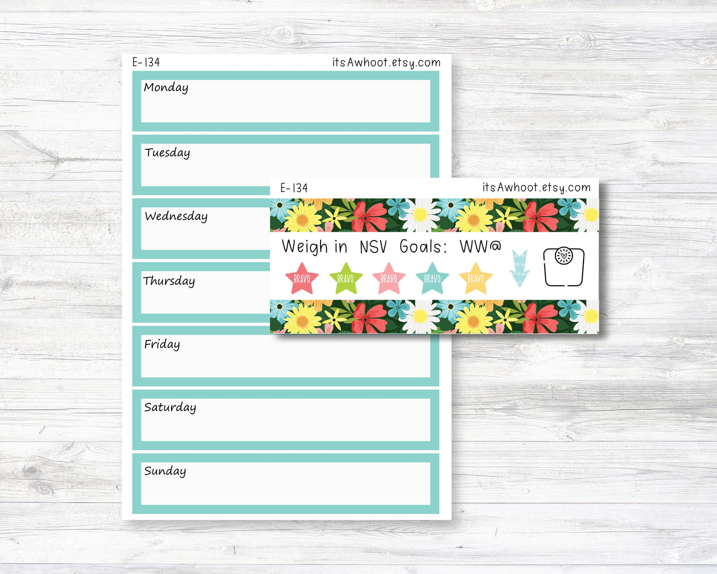 June Kit, Watermelon Summer, Weight Loss Planner Stickers  (B262-June3)