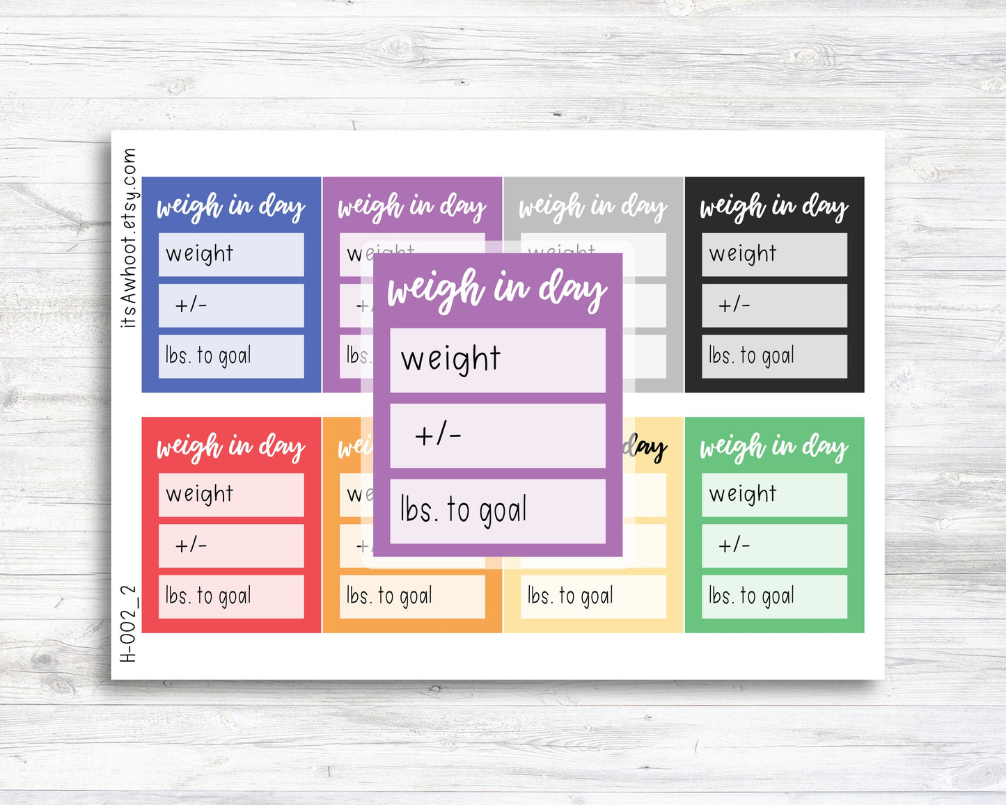 Weigh In Day Stats - Primary Rainbow Combo Colors (H002_2)