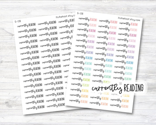 Currently Reading Mixed Script Planner Stickers (G128)