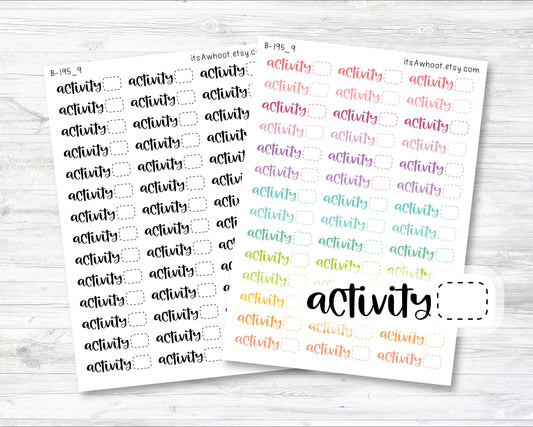 Activity Stickers, Activity Script Planner Stickers (B195_9)