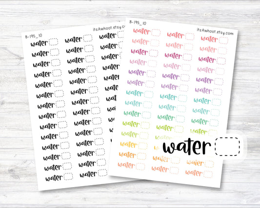 Water Stickers, Water Script Planner Stickers (B195_10)