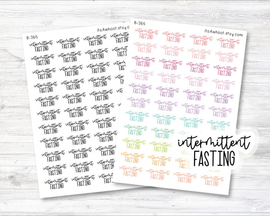 Intermittent Fasting Mixed Script Stickers, Intermittent Fasting Mixed Script Planner Stickers (B265)