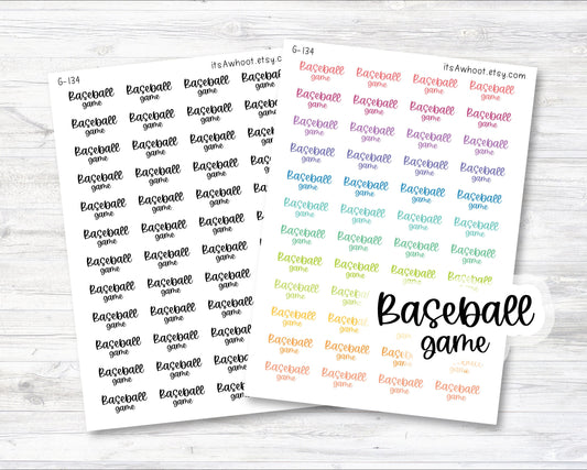 Baseball Game Script Planner Stickers (G134)