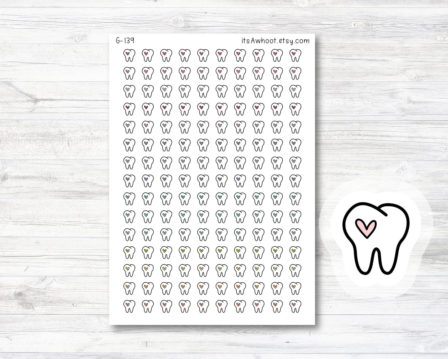 Dentist / Tooth Icon Sticker, Dentist / Tooth Icon Planner Stickers - .4" or 1" (G139)