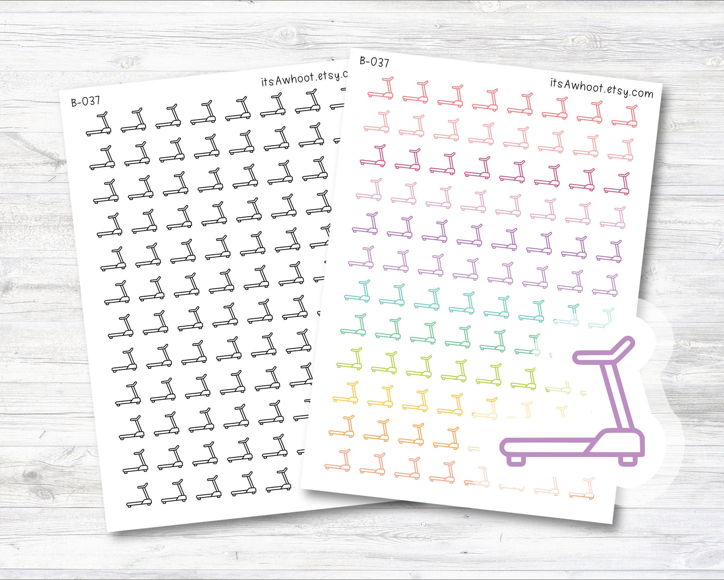 Treadmill Planner Stickers, Treadmill Icon Sticker (B037)