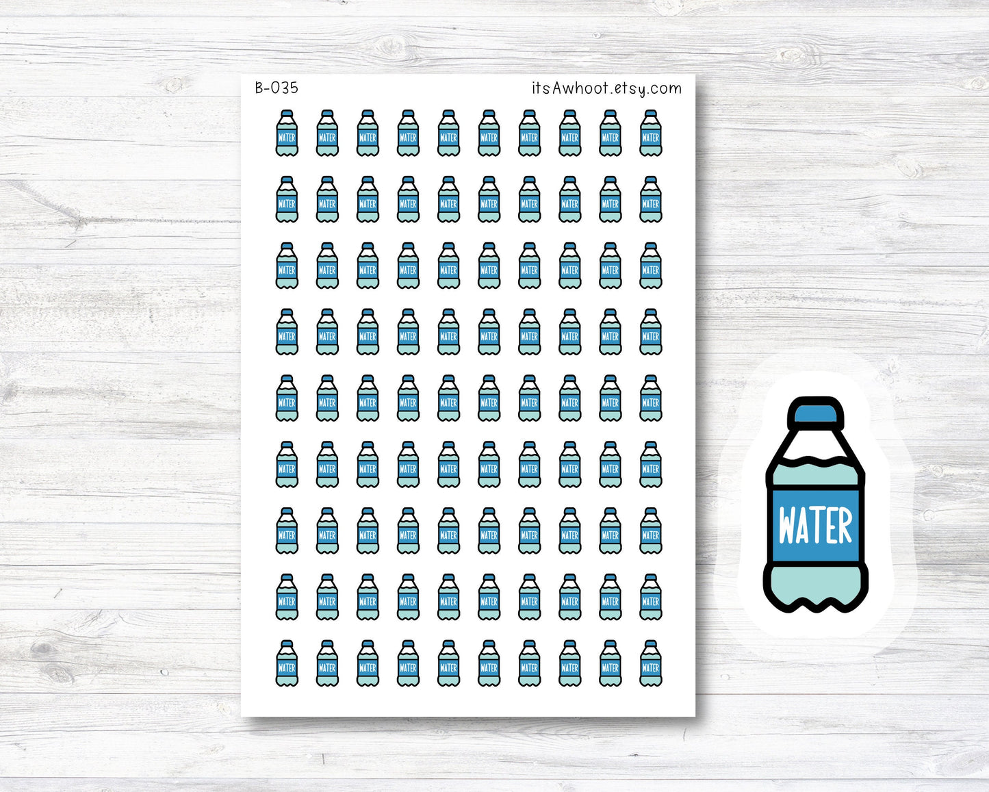 Water Bottle Planner Stickers (B035)