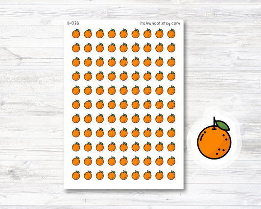 Orange Doodle Icon Planner Stickers (B036)