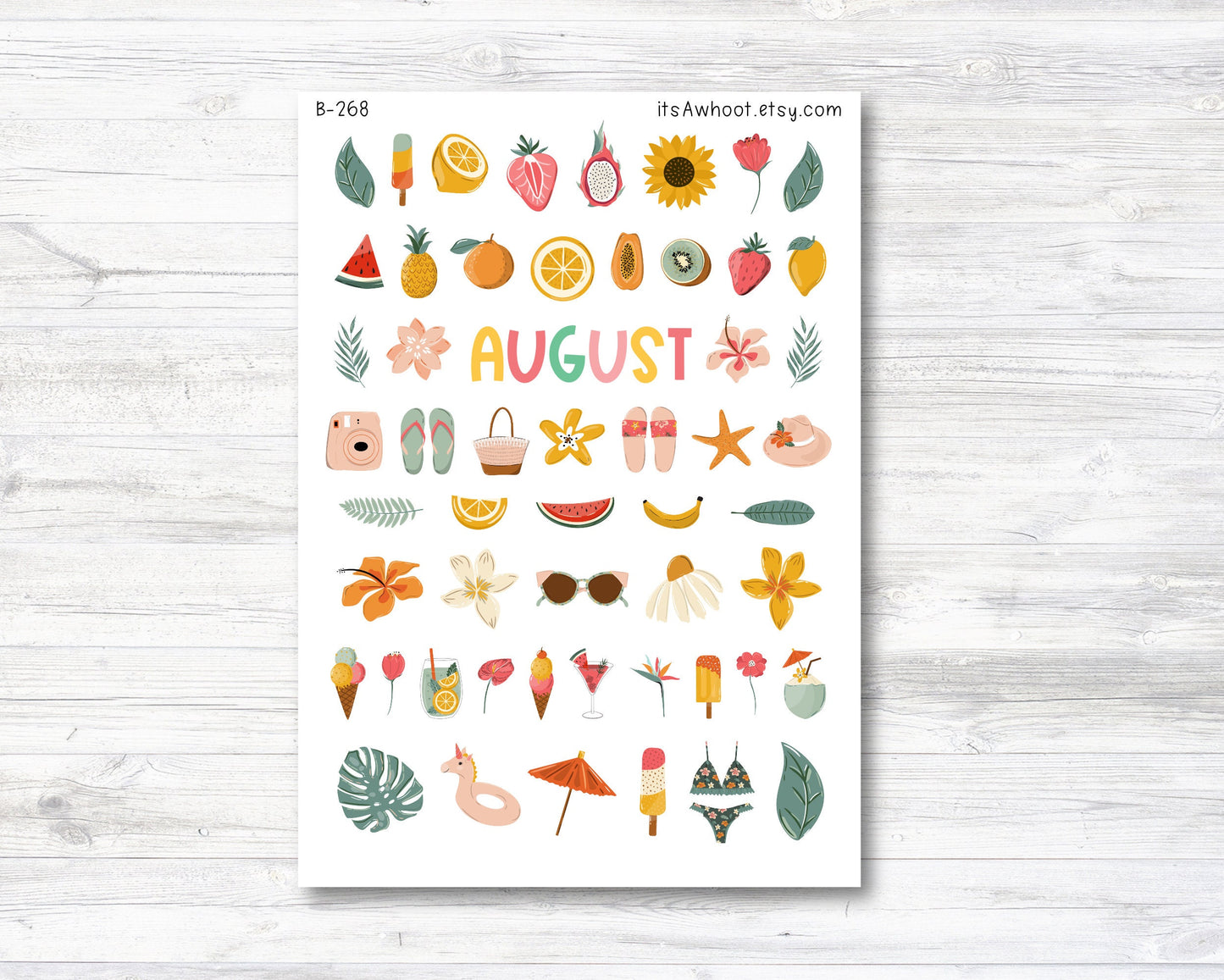 August Clipart - Tropical Fruit Summer (B268)