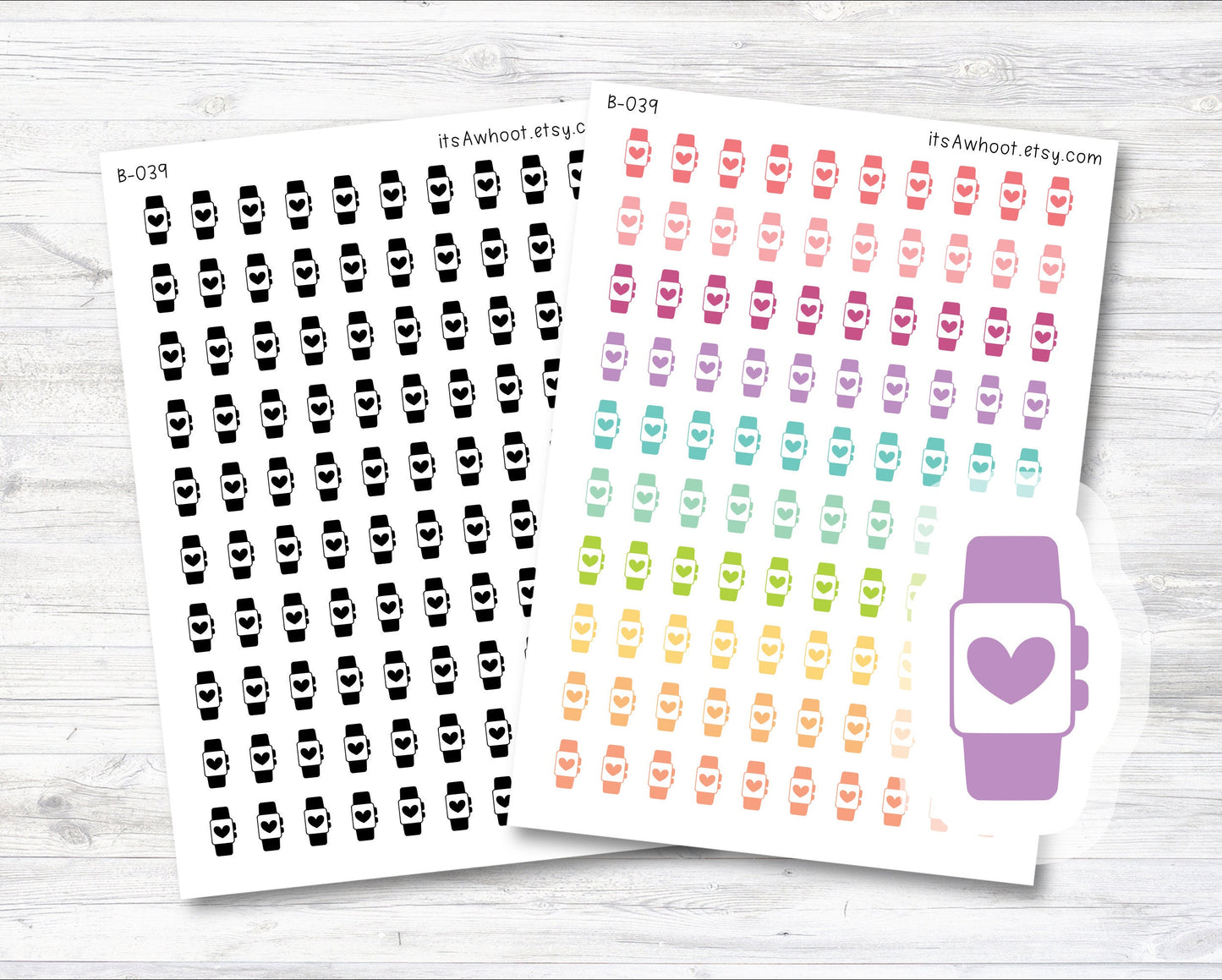 Fitness Watch Planner Stickers, Smart Watch Icon Sticker (B039)