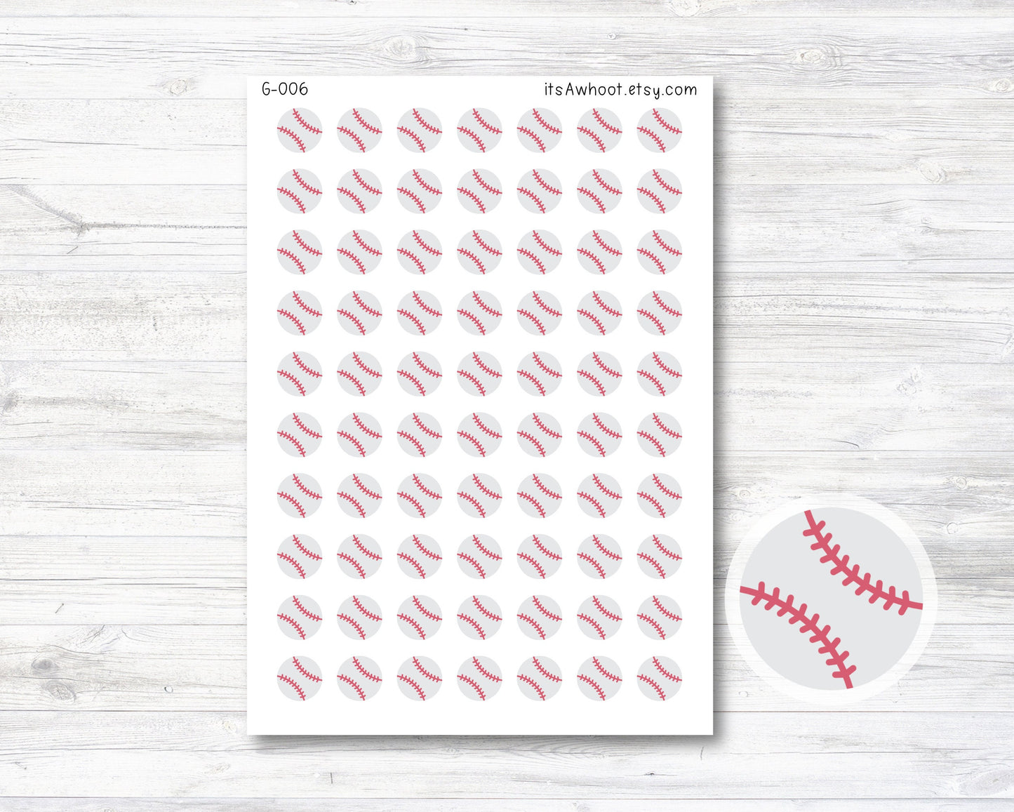 Baseball Planner Stickers (G006)