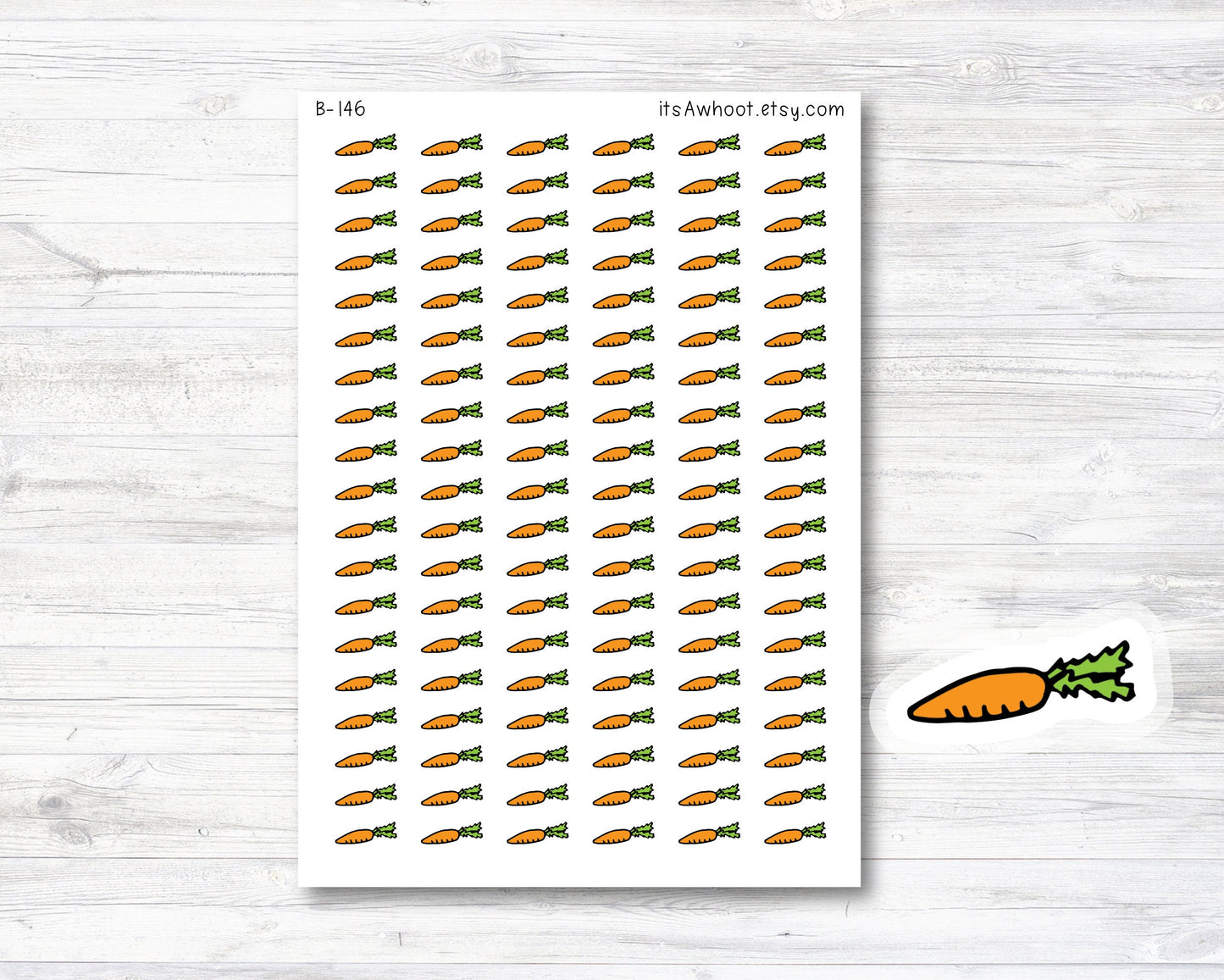 Carrot Doodle Icon Planner Stickers (B146)