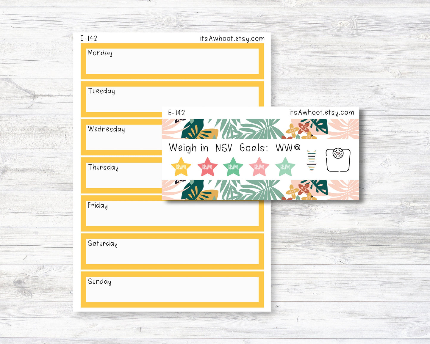 August Kit, Tropical Fruit Summer, Weight Loss Planner Stickers  (B266-August3)