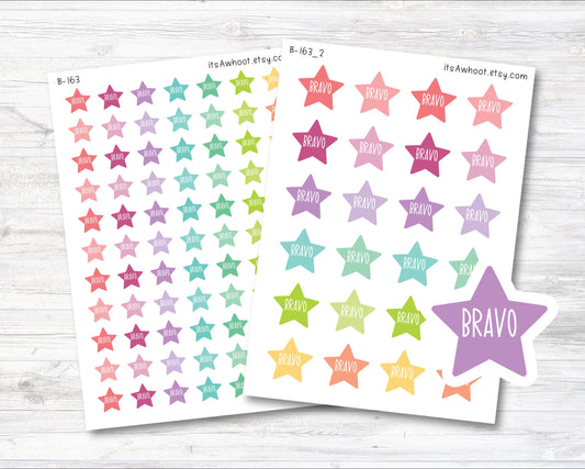 Bravo Star Planner Stickers - Rainbow - .5" or 1" (B163)