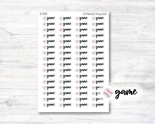 Baseball Game Planner Stickers (G008)