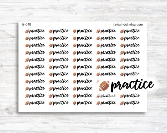 Football Practice Script Planner Stickers (G048)