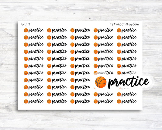 Basketball Practice Planner Stickers, Basketball Practice Sticker, Basketball Sticker (G099)