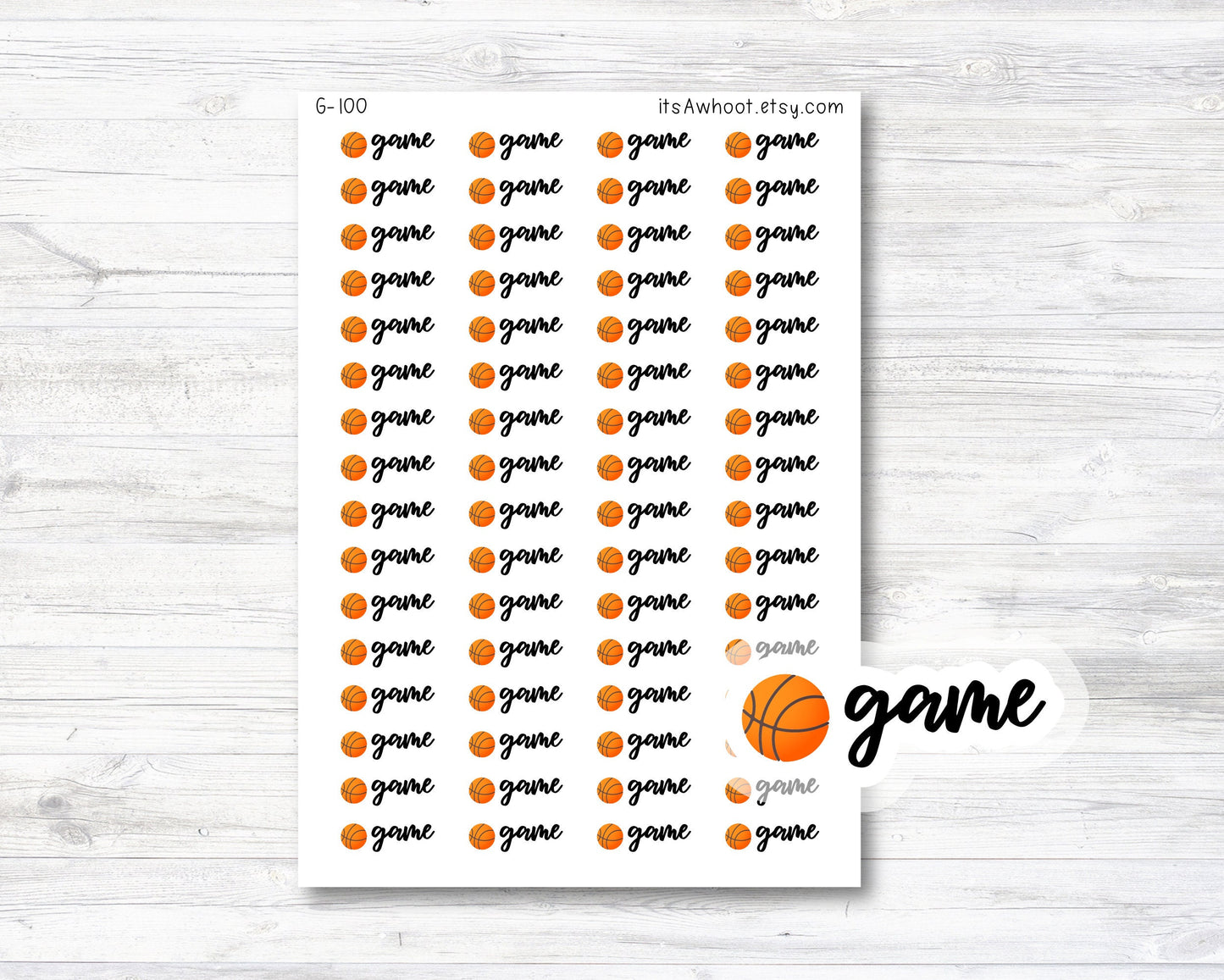 Basketball Game Planner Stickers, Basketball Game Sticker, Basketball Sticker (G100)