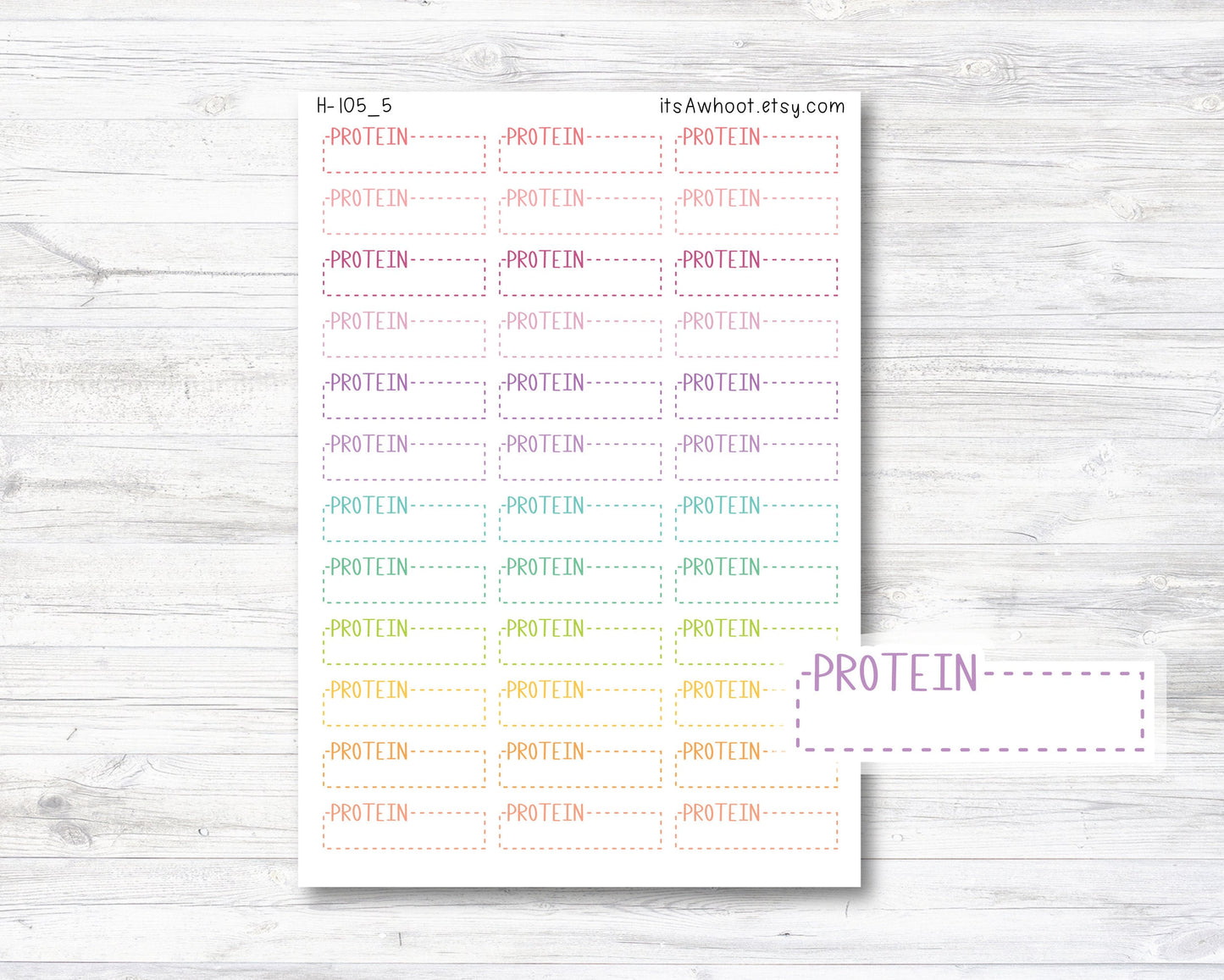 Protein Quarter Box Label Planner Stickers (H105_5)