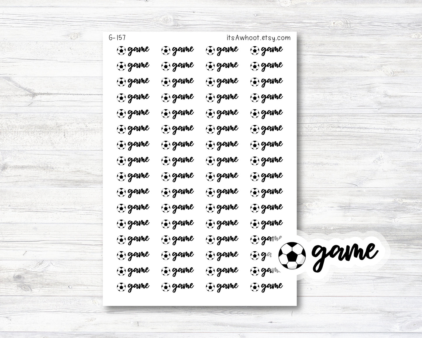 Soccer Game Planner Stickers (G157)