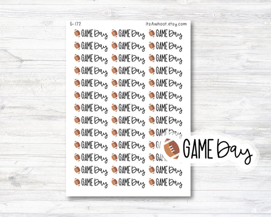 Football Game Day Planner Stickers (G172)