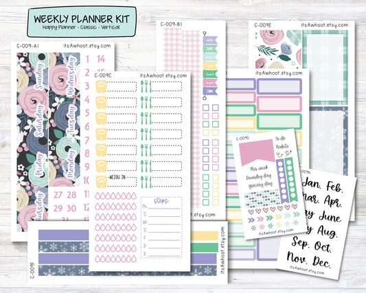 WEEKLY Kit Planner Stickers - "Feelin' Cozy" - Happy Planner CLASSIC - Vertical (C009)