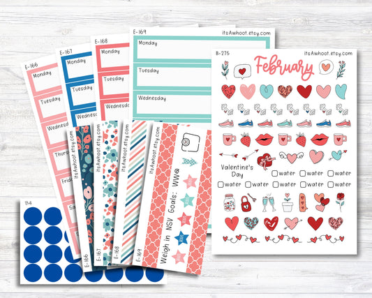 February Kit, I Found You, Weight Loss Planner Stickers (B275-February3)