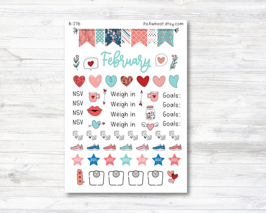 February Stickers, Weight Loss Planner Clipart - I Found You (B276-February3)