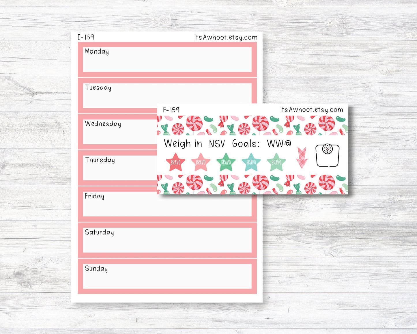 December Kit, So Sweet, Weight Loss Planner Stickers (B175-December3)