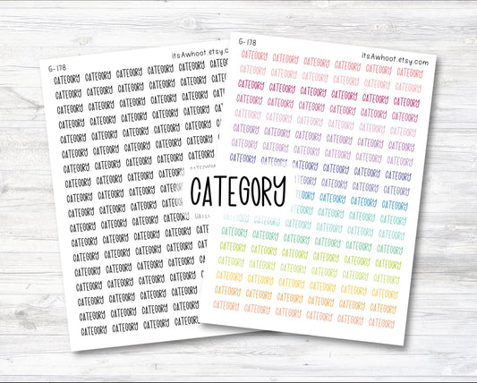 CATEGORY Script Planner Stickers (G178)