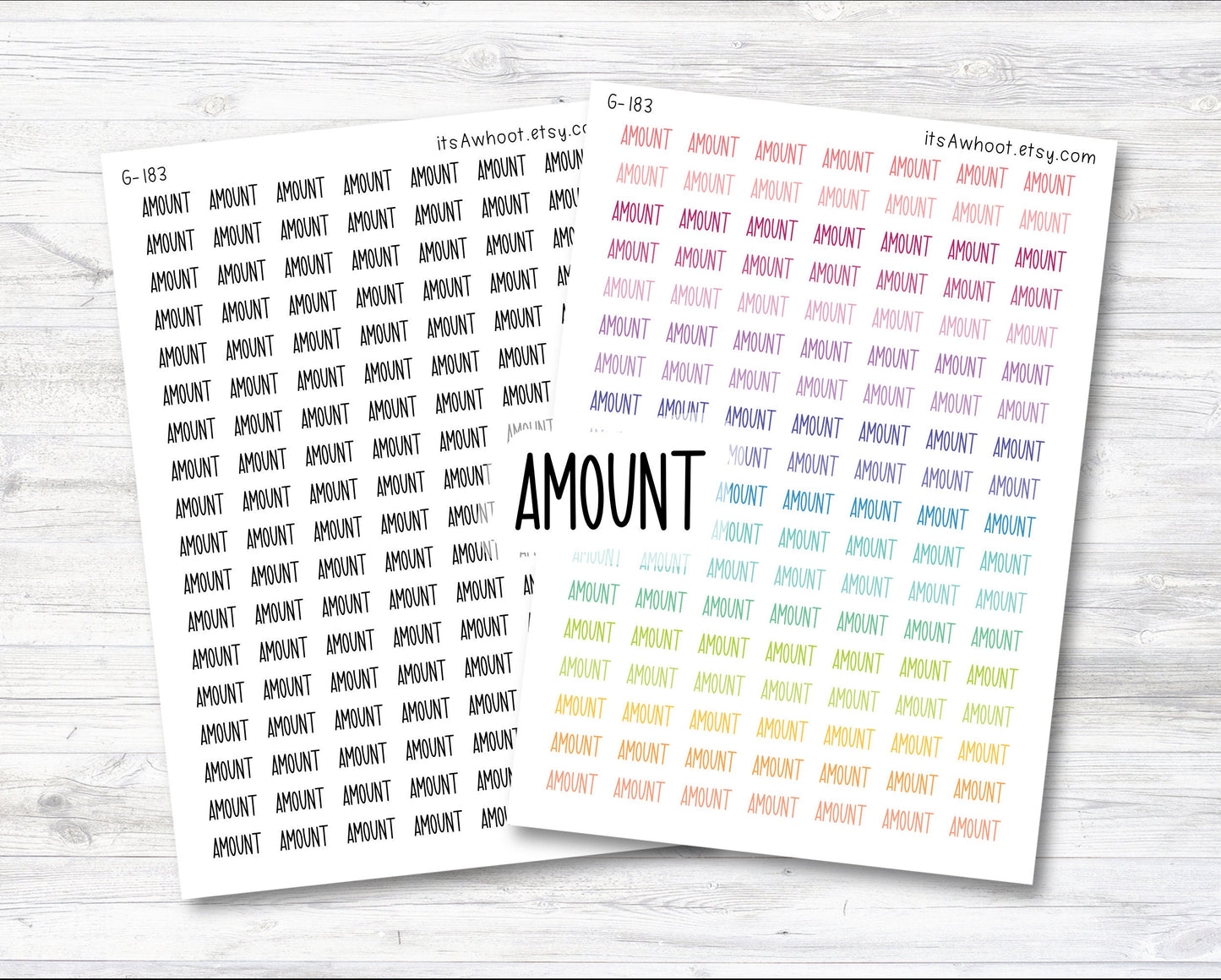 AMOUNT Script Planner Stickers (G183)