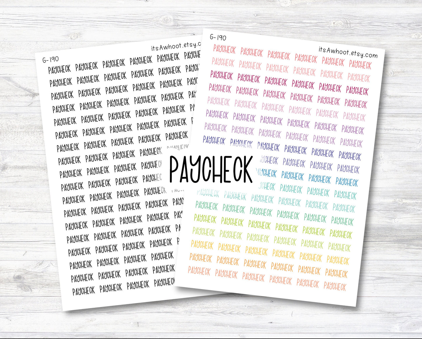 PAYCHECK Script Planner Stickers (G190)