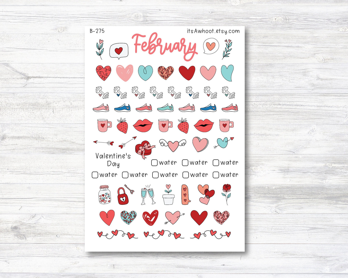 February Kit, I Found You, Weight Loss Planner Stickers (B275-February3)