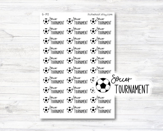 Soccer Tournament Planner Stickers, Script Soccer Stickers (G192)