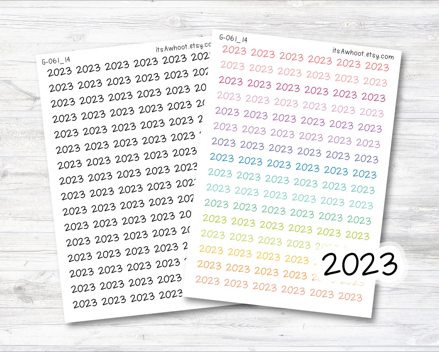 Year Script Planner Stickers - 2023 (G061_14)