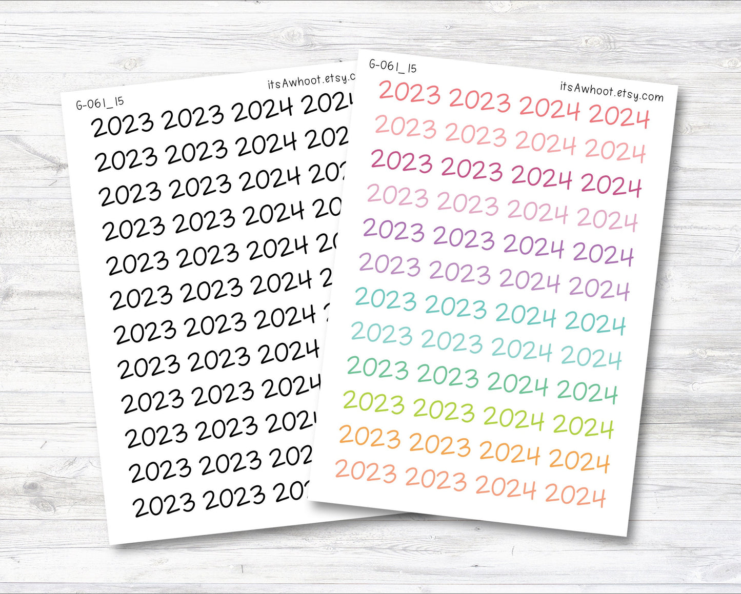 Year Script Planner Stickers - 2023 / 2024 (G061_15)