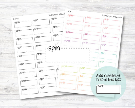 SPIN Quarter Box Label Planner Stickers - Dash or Solid (H051)