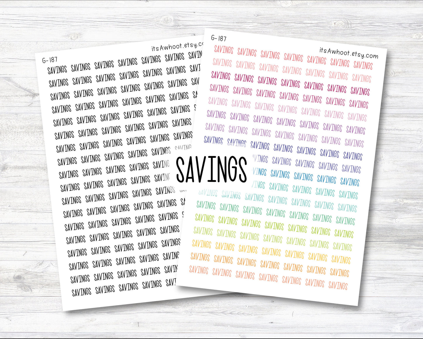 SAVINGS Script Planner Stickers (G187)