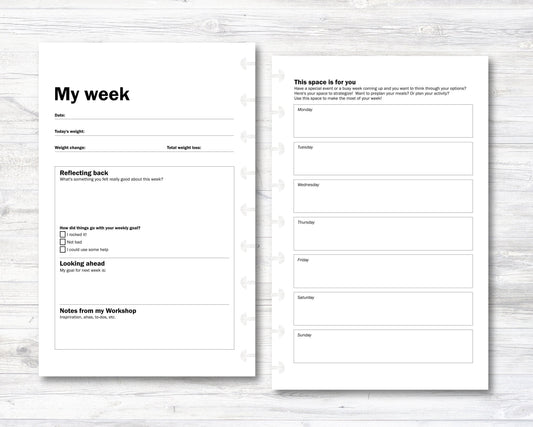 Weight Loss Weekly Planner Pages for Happy Planner Classic - Set of 4 (M018)
