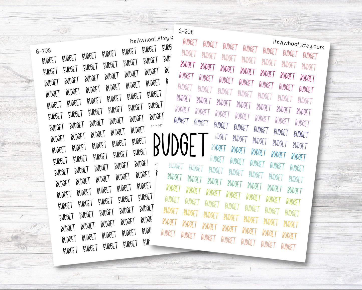 BUDGET Script Planner Stickers (G208)