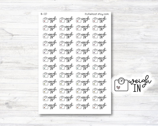 Weigh In Stickers, Weigh In Mixed Script Stickers, Weigh In Planner Stickers (B137)