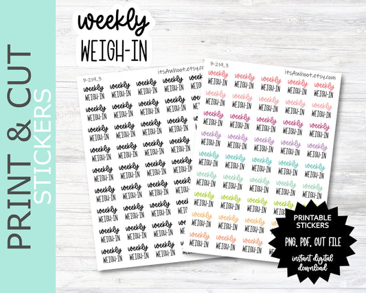 Weekly Weigh-in PRINT & CUT Planner Stickers (B219_3PC)