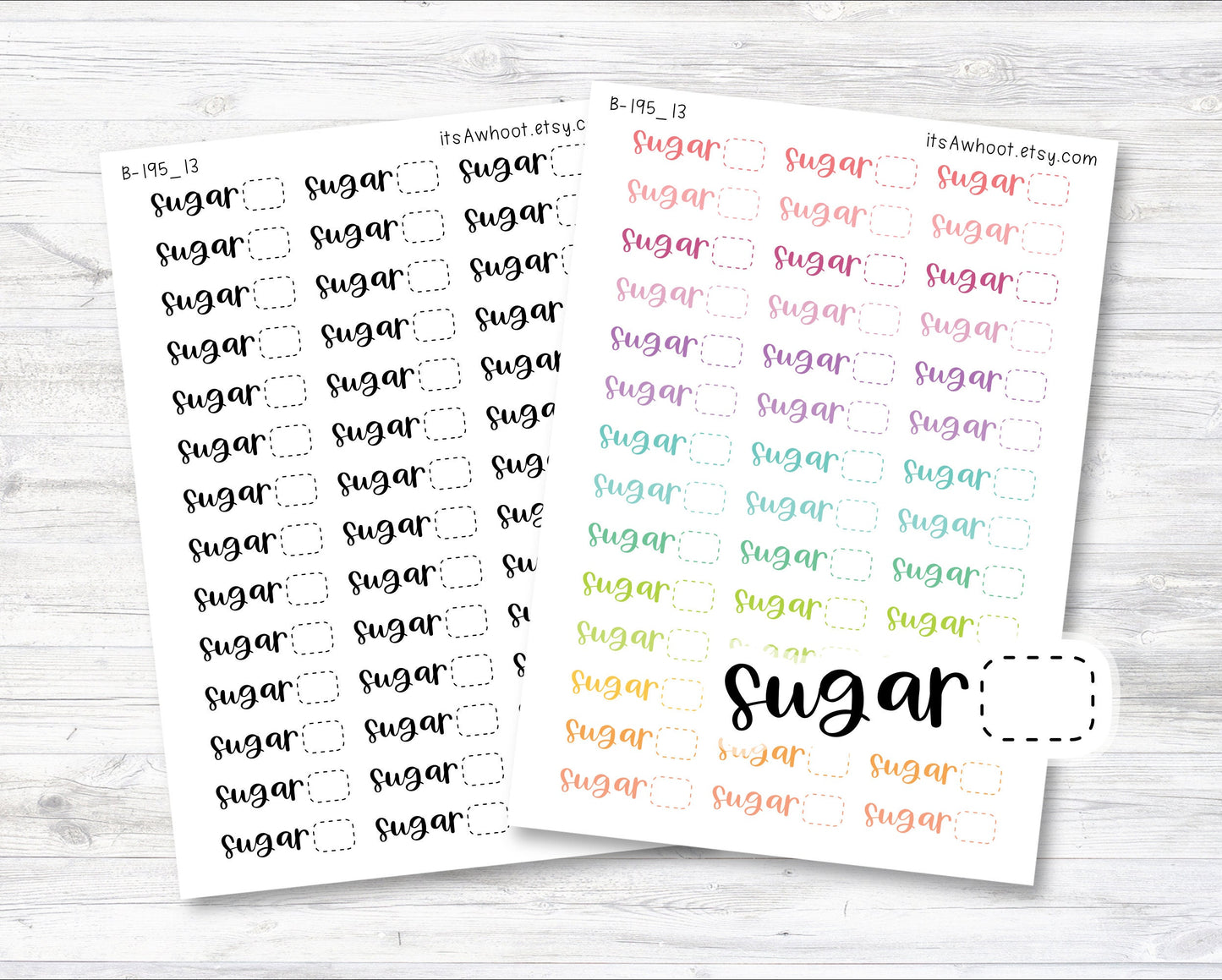 SUGAR Stickers, Sugar Script Planner Stickers (B195_13)