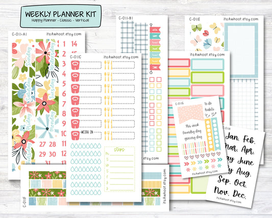 WEEKLY Kit Planner Stickers "Spring Ahead" - Happy Planner CLASSIC - Vertical (C011)