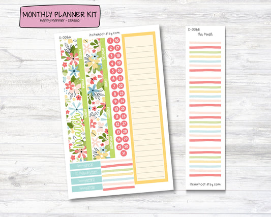 MONTHLY Kit Planner Stickers - MARCH "Spring Ahead" - Happy Planner CLASSIC (D006)